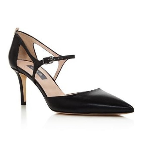 SJP Sarah Jessica Parker Size 40.5 10.5 Black Patent Leather Pump Heels Shoes‎